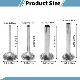 Saihisday Stainless Steel Sausage Stuffer Tubes Food Meat Grinder Attachment Stainless Steel Sausage Stuffer Tubes for Meat Grinder Set of 4 (#22)