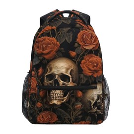 UMIRIKO Flower Skull Children's Backpack, Bookbag for Kids, School Bag for Teens Girls Boys with Name Tag M 20848739