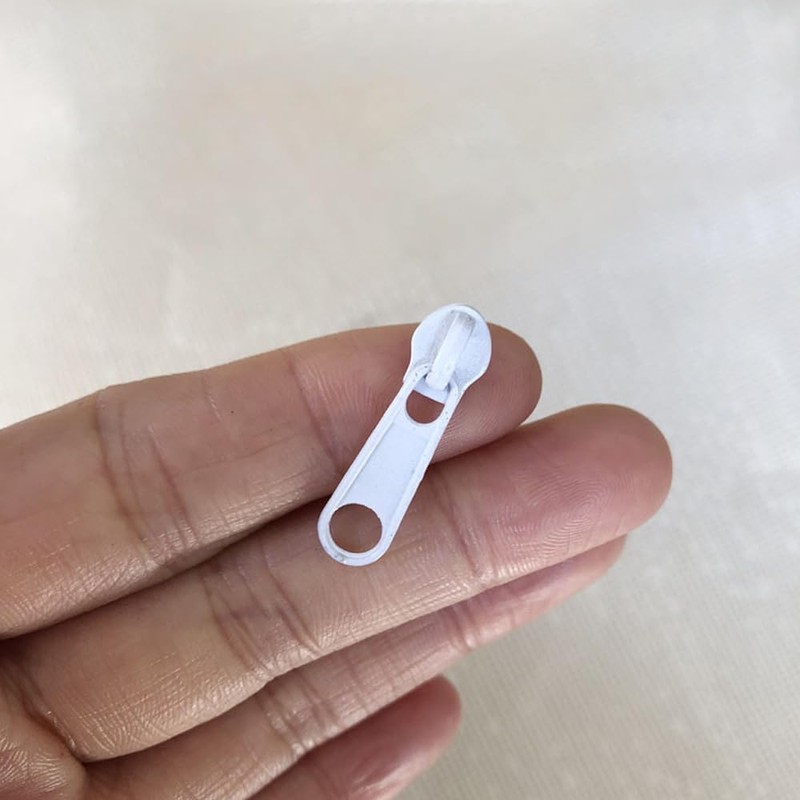LannuMet 100pcs #3 White Zipper Sliders Zipper Pulls Replacement