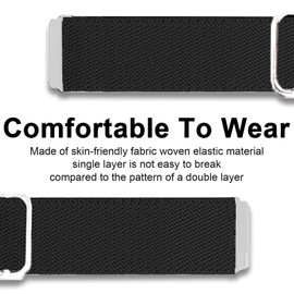 Blueshaweu Compatible for RUIMEN Smart Watches Bands, 22mm Stretch Elastics Nylon Adjustable Replacement Strap Accessories for Men & Women Compatible for RUIMEN D1 / H1 Smart Watches (Black)