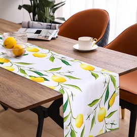 Winter Table Runner, Christmas Modern Table Runner in Grey, Table Runner Christmas, Snowflake Table Runner, Grey Christmas Tablecloth for Winter Christmas (Lemon, 40 x 240 cm)