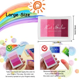 CafullCon Pack of 6 Ink Pads, Colourful, 24 Colours, Ink Pads, Fingerprints, Non-Toxic, Washable Stamp Pad, Finger Stamp Paint, Colourful for Paper Crafts, Fabric Painting, DIY, Birthday Gift