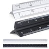 Set of 2 Triangular Rulers, 30 cm Length, Aluminium Ruler,