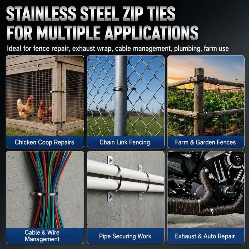 ZyCooom Stainless Steel Zip Ties Gun Kit with 304 Metal