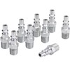 Milton 777 1/4" MNPT A Style Plug, Silver, 10 count