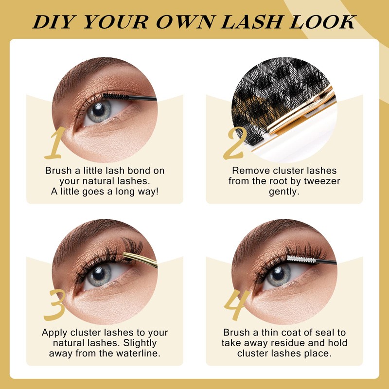 Cluster Lashes 480 Pcs QUEWEL Individual Lashes MIX10-18 D Curl