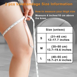 Pack of 2 Copper Knee Brace Men and Women, Compression Bandage Knee Brace Helpful Recovery for Meniscus Tears, for Meniscus, Osteoarthritis, ACL, Weight Sports, Gym, Running (M)