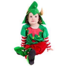 Fun Shack Toddler Elf Costume, Elf Outfit Toddler, Christmas Elf Costume Kids Boys Girls, Elf Costume Toddler 1-2 Years