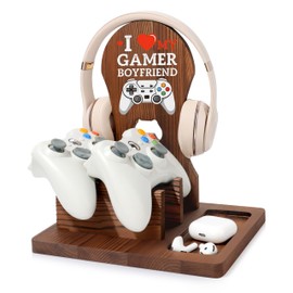 JSENGIFT Boyfriend Gifts, Valentines Fathers Birthday Anniversary Birthday Christmas Gifts for Boyfriend, Wooden Headphone Stand