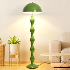 eccuslon Unique Floor Lamp Creative Green Mushroom Lamp Standing Lamp with 45CM Wide Iron Shade and Foot Switch Modern Floor Light for Living Room, Bedroom, Office, Corner