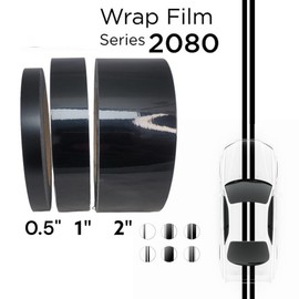 Upromax Black Gloss Vinyl Wrap Film Roll Kit Out Chrome Delete Wrap 2080 Series (Gloss Black, 2 Inches x 25 FT)