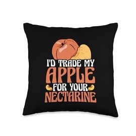 I'd Trade My Apple For Your Nectarine Vegan Vegetarian Throw Pillow