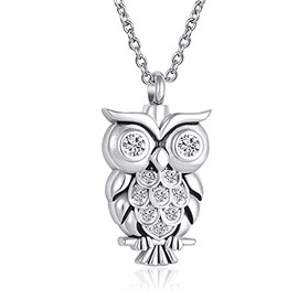YQSLIN Owl Cremation Necklace for Ashes Pendant Necklaces Animal Memorial Keepsake Jewelry for Pet for Men Women, YQ-NY-URN-052