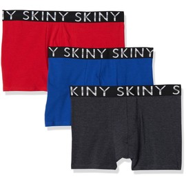 Skiny 71253 Boxer Corto 3Pack para Hombre, Azul Rey, Gris Oxford y Rojo, CH