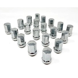 C8 Corvette Acorn Lug Nuts 22mm 14.5mm X 1.50 - Complete Set of 20 for 2020-2025 Corvettes (Chrome)