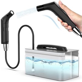 Zooma Reise Bidet Elektrisch, 2.3L Portable Bidet, Elektrisch Bidet Handbrause für Toilette Outdoor, Camping Flasche Sprühflasche Hand Perinealflasche für Damen Mann Kinder