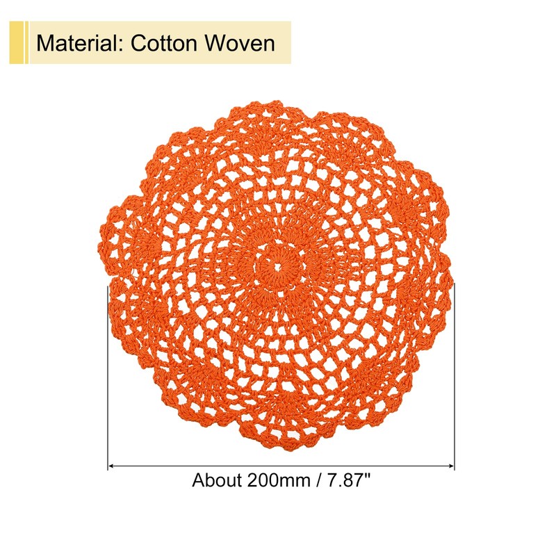 sourcing map Crochet Doilies, 4Pcs 8 Inch - Handmade Crochet