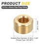 sourcing map 12Pcs Brass Pipe Plug Fitting, 3/8" NPT Male