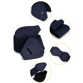 Allegra K Plus Size Interlock Buckle 8-shaped Faux Leather Elastic Belt Cinch Waistband for Lady Fit Waist Girth:37"/93.5cm-49"/124cm Dark Blue