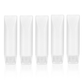 5pcs Travel Bottles for Toiletries, Translucent Travel Size Squeeze Tube Refillable Toothpaste Dispenser Bottles Containers for Shampoo Lotion Face Wash Cream, Leak-Proof