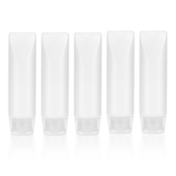 5pcs Travel Bottles for Toiletries, Translucent Travel Size Squeeze Tube