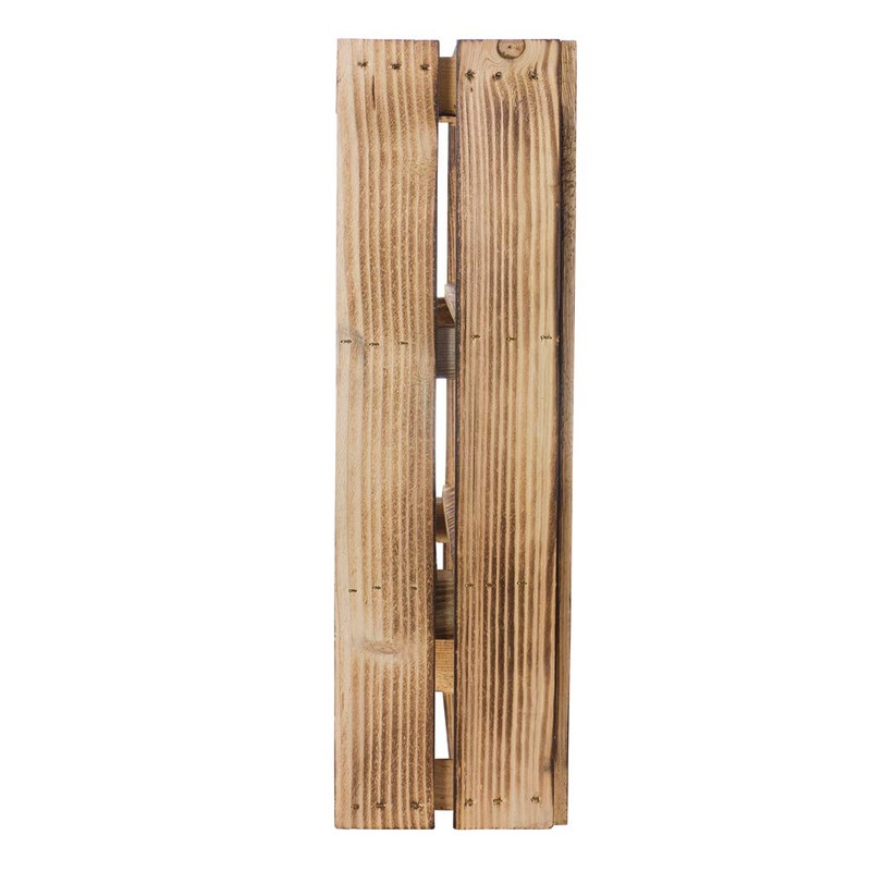 Set of 2 Shallow, Flamed Box Shelves with 3 Compartments