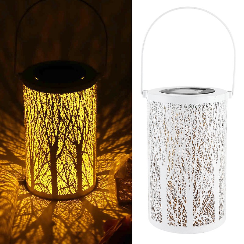 Solar Power Hanging Hollow LED Lamp Decorative Light for Outdoor