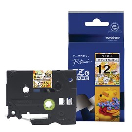 ブラザー工業 TZeテープ ディズニーテープ(プーさんホワイト/黒字) 12mm TZe-DW31