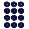 Pack of 12 Dark Blue Sew on 15mm Round Buttons Flat 4 Holes 24L (Dark Blue, 15mm-12Pcs)