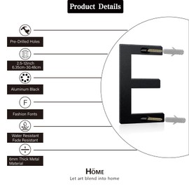 Sanshaoye 5 Inch Floating House Numbers and Metal Letters for Outdoor Signs, House Numbers for Outside, Aluminum Address Letters and Numbers for Door, Mailbox, Garden, Perfect for Home or Office (Letter X)