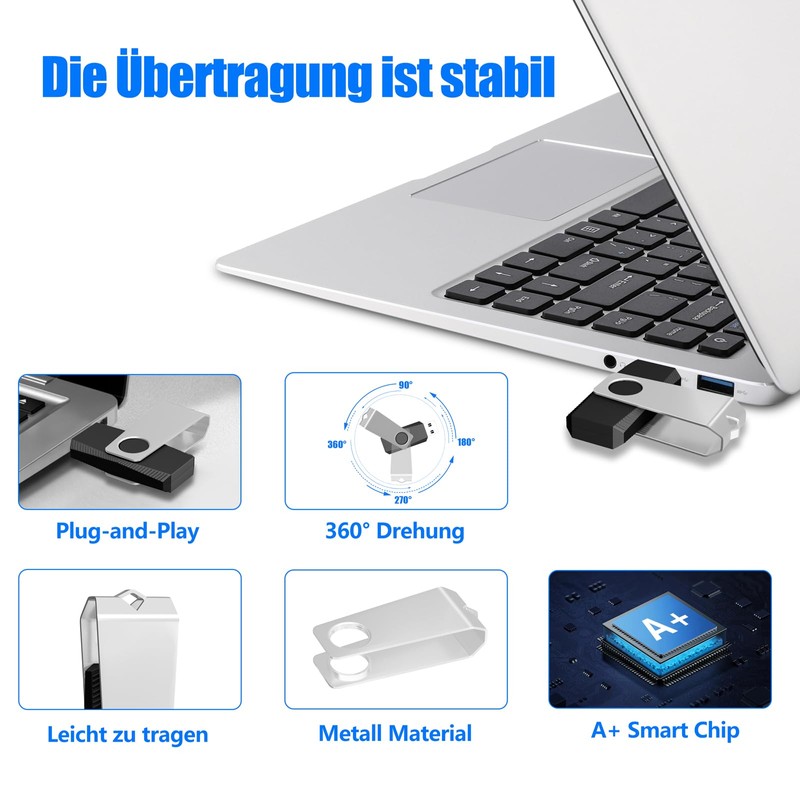 TEWENE USB Stick 8 GB Set of 5 USB Memory