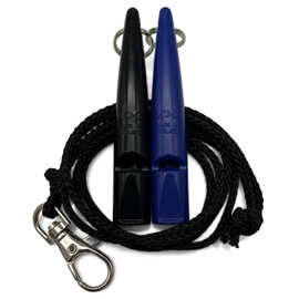 ACME Dog Whistle No. 211.5 with Whistle Band | Double Pack | 2 Whistles Including 2 Bands | Ideal for Recall - Loud and Far-reaching (Black + Baltic Blue)