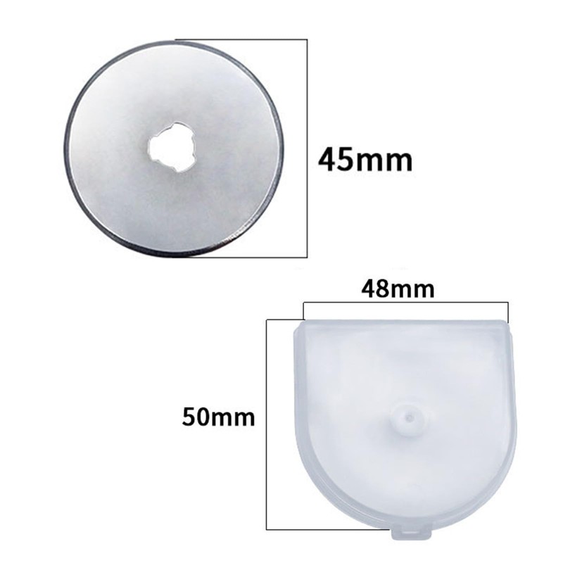 Yyyuluo 5Pcs 45mm Rotary Cutter Blades with Storage Case Round