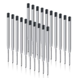 OFFCUP OFFCUP Kugelschreiberminen Schwarz, 20pcs Großraumminen Metall Ersatzminen Schwarz Kugelschreiber Minen Parker Kugelschreiber Ersatzminen für das G2-Format, Ballpoint Pen Refills 1,0mm Strichstärke