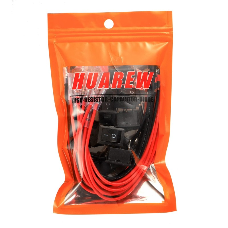 HUAREW Mini Rocker Switch T85 KCD1-101 2 Pin SPST Toggle