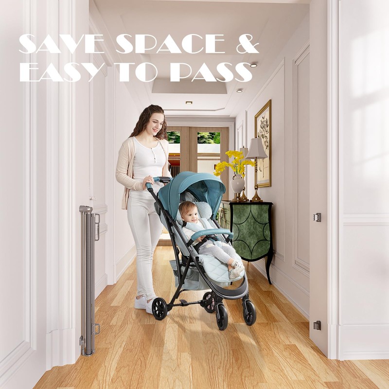 Babepai Retractable Baby Gates Extra Wide | 55" Wide x