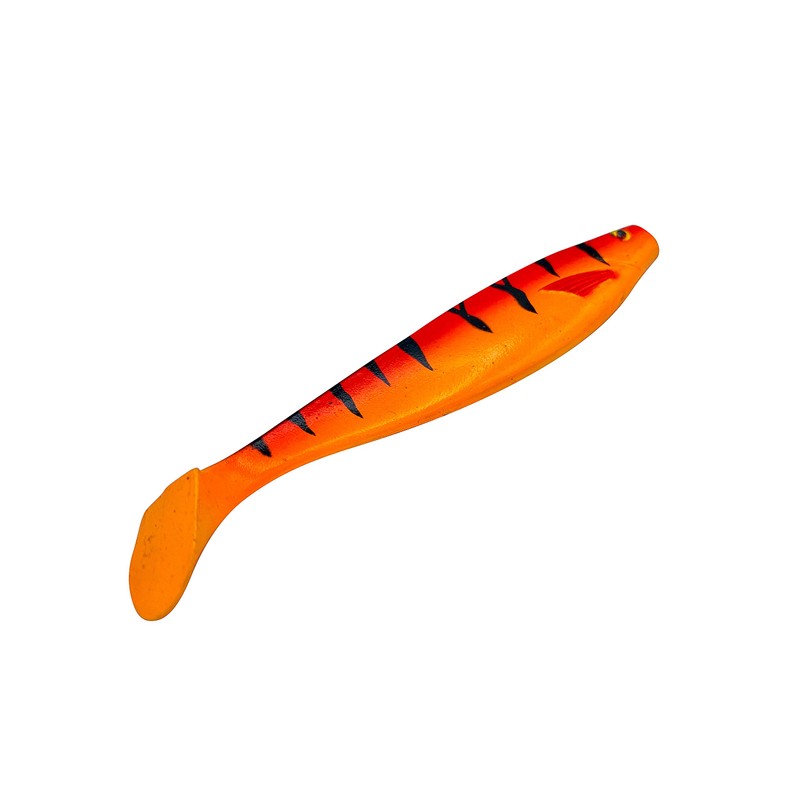 PetrisCatch Firetiger Red Rubber Fish Set + 4 Steel Leaders,