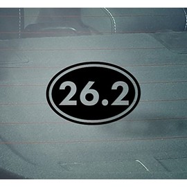 NI778 26.2 Marathon Vinyl Decal | 5.25-Inches By 3.5-Inches | Black Vinyl
