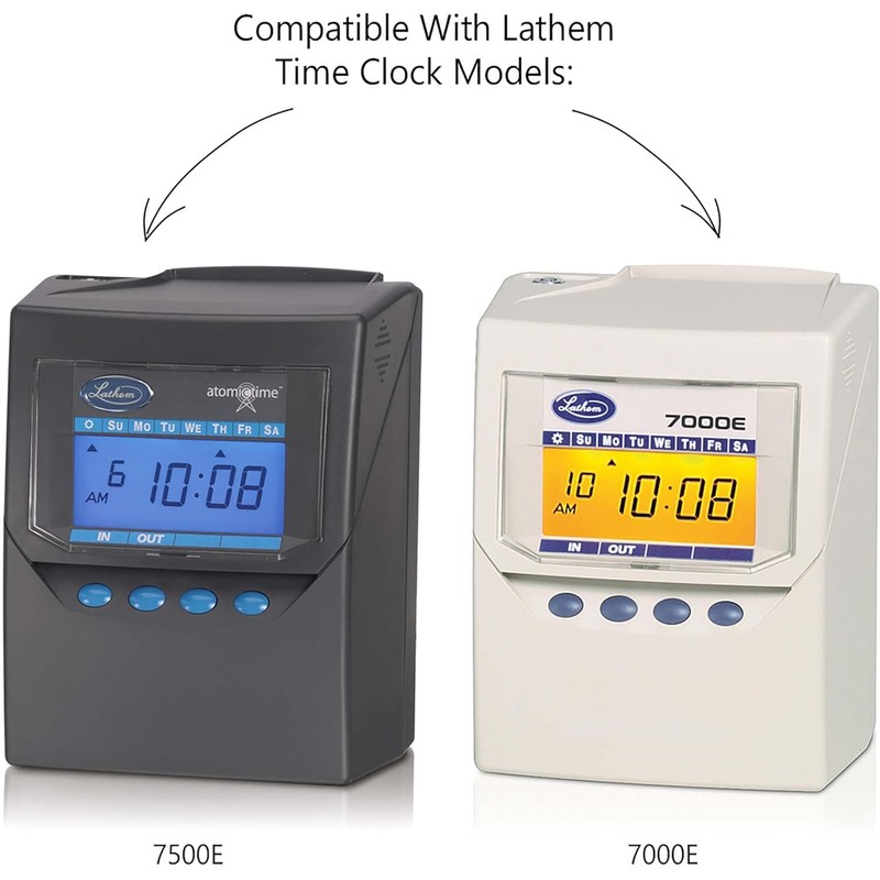 1000 Lathem 7000E and 7500E Time Clock Cards, E79 Compatible