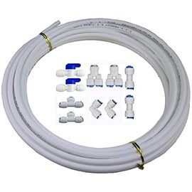 MATTOX 3/8" Quick Connect Water Purifiers Tube Fittings for RO Water Reverse Osmosis System Pack Of 10（Ball Valve+Y+L+I+T Type）+5 meters（15 feet） tubing hose pipe for RO Water Reverse Osmosis System