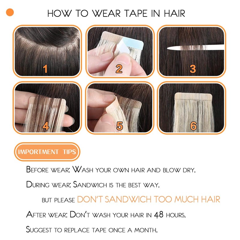 VINBAO 22 Inch 50g 20 Pieces Balayage Golden Brown Highlighted