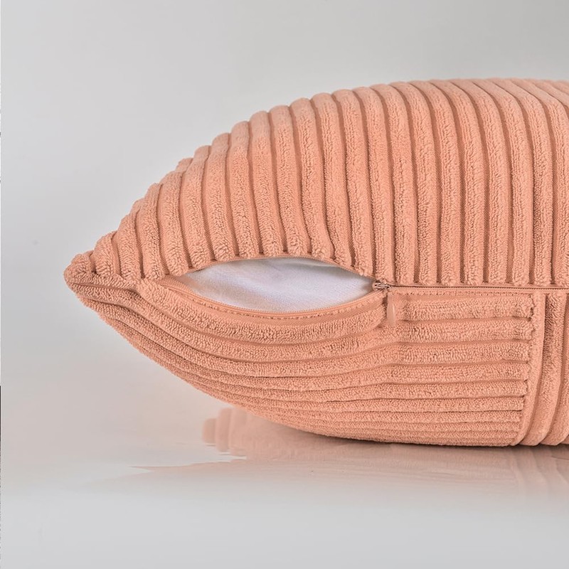 Fancy Homi 2 Packs Peach Decorative Throw Pillow Covers 16x16