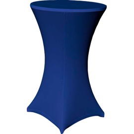 EXKLUSIV HEIMTEXTIL Stretch Bar Table Cover for Bistro Table with 4 Foot Tabs Elastic Diameter 70-75 x 110-120 cm Blue