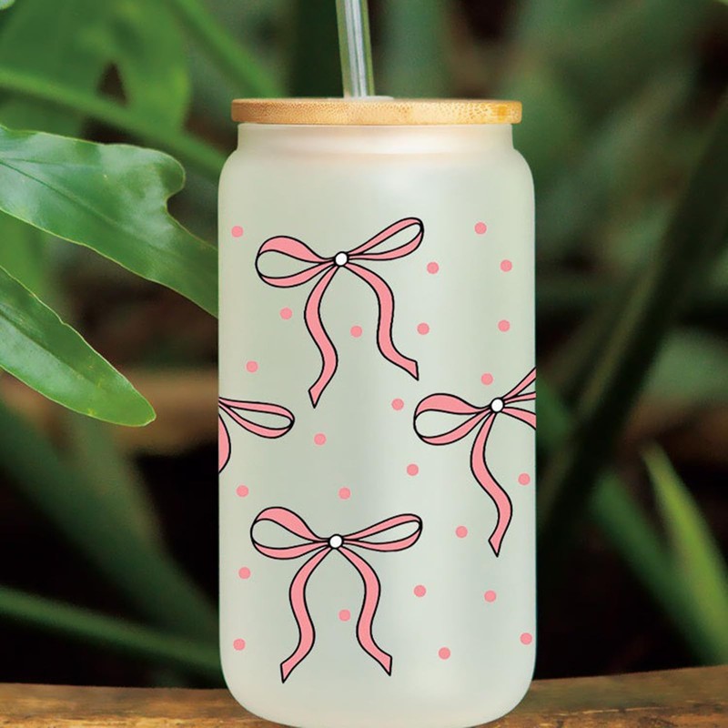8 Sheets Bow Theme UV DTF Cup Wrap Transfer for