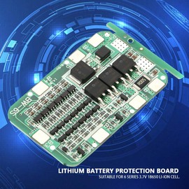 Oumefar 6S Lithium Battery Board, 6S 15A 25V PCB Battery Board with Balance Charging, Connector