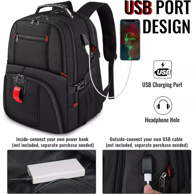 Jamesay YOREPEK Travel Backpack, Extra Large 50L Laptop Backpacks for