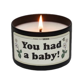 Moonlight Makers You Had A Baby! Candle, Lavender & Driftwood Scented Handmade Candle, Natural Soy Wax Candle, 25+ Hour Burn Time, 8oz Tin