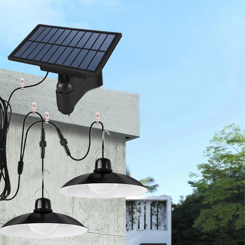 Shed Solar Light,Work Light with 2 Heads | Waterproof Solar