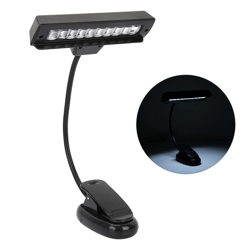 Portable Orchestra Music Stand Light Flexible Neck Clip On USB