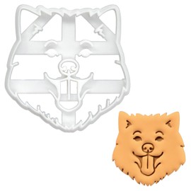 BAKERLOGY Samoyed Face (Dog Breed) Cookie Cutter - Detailed Cookie Cutter Design for Baking and Crafting, Ideal for Fondant, Dough, Clay